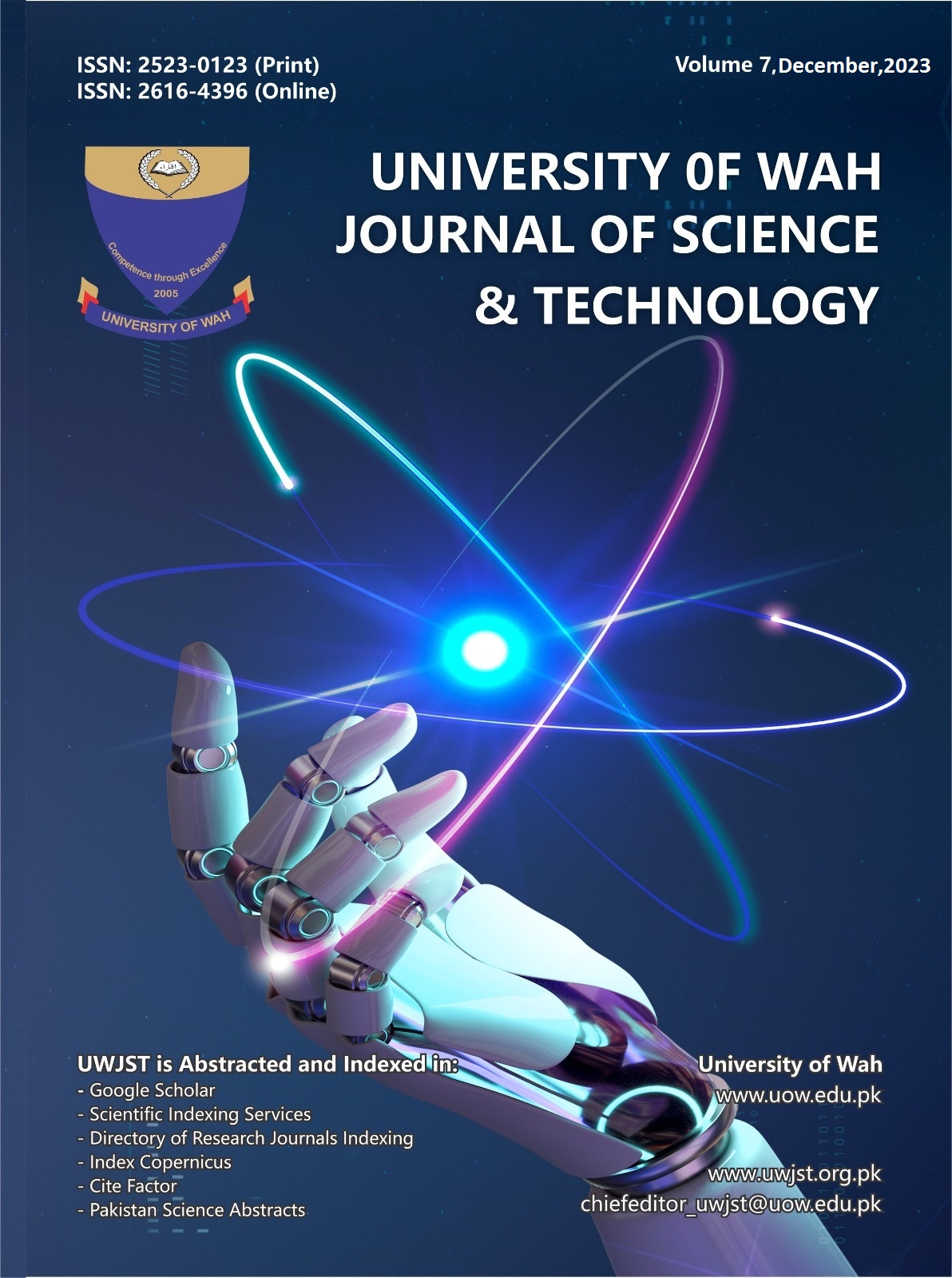 					View Vol. 7 No. 1 (2023): University of Wah Journal of Science and Technology
				